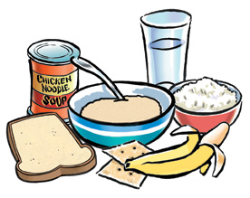 Dieta infantil de alimentos blandos.